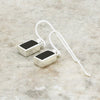 Whitby Jet Sterling Silver Rectangular Drop Earrings