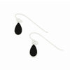 Whitby Jet Sterling Silver Pear Shape Drop Earrings