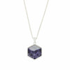 Derbyshire Blue John Hexagonal Sterling Silver Pendant And Chain