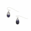 Derbyshire Blue John Sterling Silver Pear Shape Drop Earrings