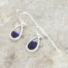 Derbyshire Blue John Sterling Silver Pear Shape Drop Earrings