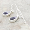 Derbyshire Blue John Sterling Silver Pear Shape Drop Earrings