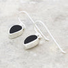 Whitby Jet Sterling Silver Teardrop Shape Drop Earrings