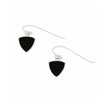 Whitby Jet Sterling Silver Shield Shape Drop Earrings