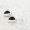 Whitby Jet Sterling Silver Shield Shape Drop Earrings