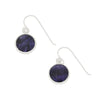 Derbyshire Blue John and Whitby Jet Sterling Silver Drop Earrings