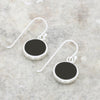Derbyshire Blue John and Whitby Jet Sterling Silver Drop Earrings