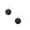 Derbyshire Blue John and Whitby Jet Sterling Silver Drop Earrings