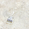 Derbyshire Blue John Rectangular Reversible Pendant and Chain