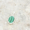 Derbyshire Blue John and Malachite Oval Pendant and Chain