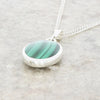Derbyshire Blue John and Malachite Oval Pendant and Chain