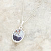 Derbyshire Blue John and Malachite Oval Pendant and Chain