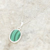 Derbyshire Blue John and Malachite Oval Pendant and Chain
