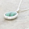 Derbyshire Blue John and Malachite Oval Pendant and Chain