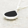 Derbyshire Blue John and Whitby Jet Pear Shape Pendant and Chain