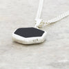 Derbyshire Blue John and Whitby Jet Hexagonal Shape Pendant and Chain