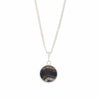 Derbyshire Blue John and Whitby Jet Round Pendant and Chain
