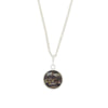 Derbyshire Blue John and Whitby Jet Round Pendant and Chain