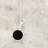 Derbyshire Blue John and Whitby Jet Round Pendant and Chain