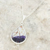 Derbyshire Blue John and Labradorite Pear Shape Pendant and Chain