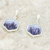 Derbyshire Blue John and Whitby Jet Hexagonal Shape Pendant and Chain