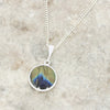 Derbyshire Blue John and Labradorite Round Pendant and Chain