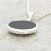 Derbyshire Blue John and Whitby Jet Round Pendant and Chain