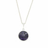 Derbyshire Blue John and Whitby Jet Round Pendant and Chain
