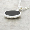Derbyshire Blue John and Whitby Jet Round Pendant and Chain