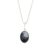 Derbyshire Blue John and Whitby Jet Oval Pendant and Chain