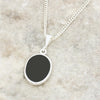 Derbyshire Blue John and Whitby Jet Oval Pendant and Chain