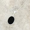 Derbyshire Blue John and Whitby Jet Oval Pendant and Chain