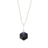 Derbyshire Blue John and Whitby Jet Hexagonal Shape Pendant and Chain