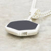 Derbyshire Blue John and Whitby Jet Hexagonal Shape Pendant and Chain