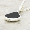 Derbyshire Blue John and Whitby Jet Pear Shape Pendant and Chain