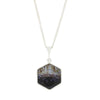 Derbyshire Blue John and Whitby Jet Hexagonal Shape Pendant and Chain