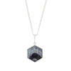 Derbyshire Blue John and Whitby Jet Hexagonal Shape Pendant and Chain