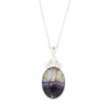 Derbyshire Blue John and Opalique Large Oval Pendant and Chain