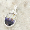 Derbyshire Blue John and Opalique Large Oval Pendant and Chain
