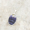 Derbyshire Blue John and Whitby Jet Oval Pendant and Chain