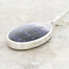 Derbyshire Blue John and Whitby Jet Oval Pendant and Chain