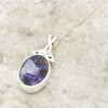 Derbyshire Blue John and Labradorite Large Oval Pendant and Chain