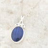 Derbyshire Blue John and Labradorite Large Oval Pendant and Chain