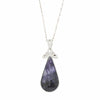 Derbyshire Blue John and Mother of Pearl Large Pear Shape Pendant and Chain