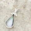 Derbyshire Blue John and Mother of Pearl Large Pear Shape Pendant and Chain