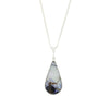 Derbyshire Blue John and Mother of Pearl Pear Shape Pendant and Chain