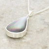 Derbyshire Blue John and Mother of Pearl Pear Shape Pendant and Chain