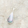 Derbyshire Blue John and Mother of Pearl Pear Shape Pendant and Chain