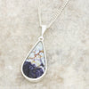 Derbyshire Blue John Reversible Pear Shape Pendant and Chain