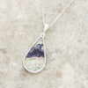 Derbyshire Blue John Reversible Pear Shape Pendant and Chain
